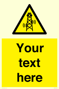 Custom warning RF radiation transmitter